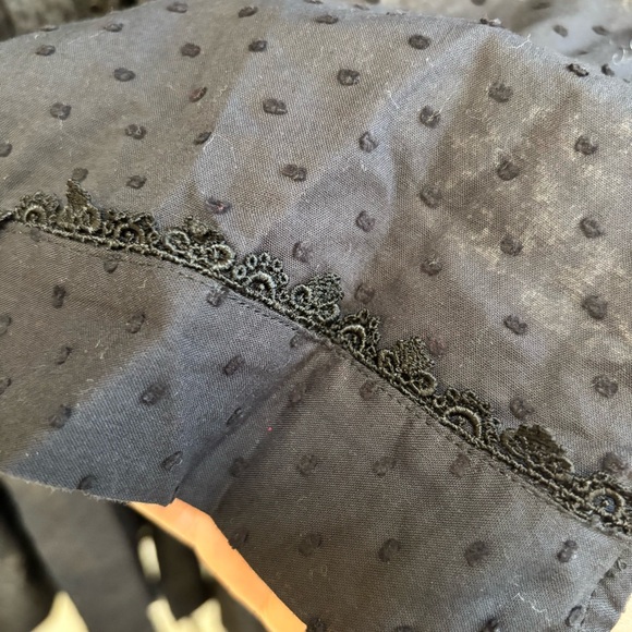 Eileen West Black Cotton Robe Cottagecore Large - Picture 6 of 13